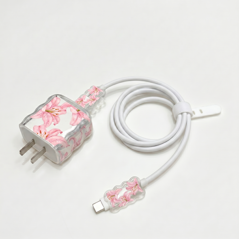 Protector Floral Rosa Para Cargador